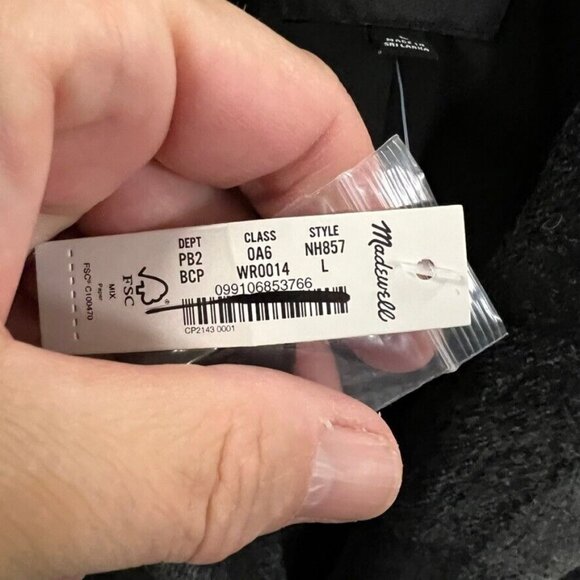 Madewell $198 Oversized Dorset Blazer Buffalo Check Boiled Wool Size L NH857 - Picture 7 of 7